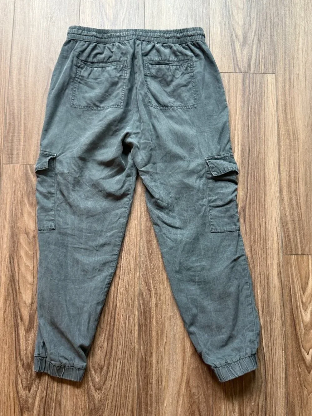Banana Republic Linen Blend Cargo Jogger Pants Blue Gray Size S